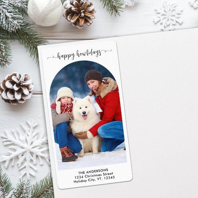 Elegant Arch Dog Christmas Custom Modern Pet Photo (Creator Uploaded)