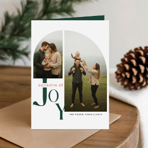 Elegant Arch Family Photo Christmas Folded  Holiday Card