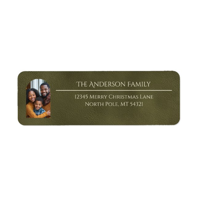 Elegant Arch Family Photo Green Return Address (Front)
