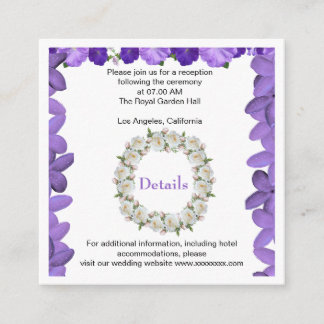 Elegant Arch Floral Wedding Details Card | Acrylic
