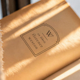 Elegant Arch Frame Monogram Modern Ex Libris Book Self-inking Stamp