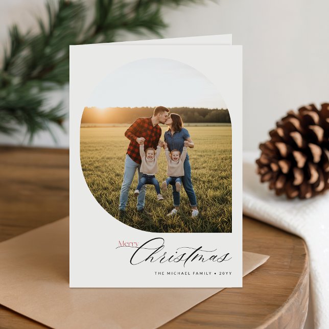 Elegant Arch Frame Photo Folded Holiday Card (Creator Uploaded)