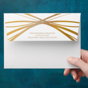Elegant Arch Golden 50th Anniversary Save the Date Envelope