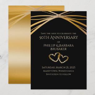 Elegant Arch Golden 50th Anniversary Save the Date Invitation