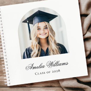 Elegant arch graduate photo name class guest book