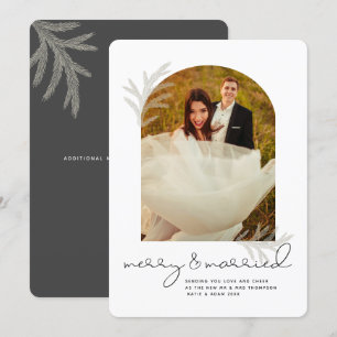 Elegant Arch   Merry & Married Modern Spruce Holid Holiday Card