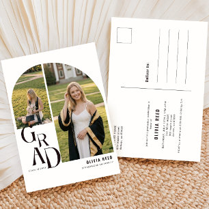 Elegant Arch Photo Collage Graduation Party  Postcard