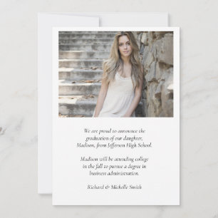 Elegant Arch Photo College High School Graduation Announcement