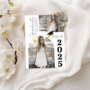 Elegant Arch Photo College High School Graduation Announcement