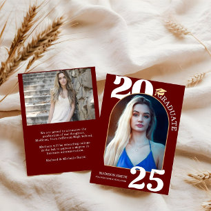 Elegant Arch Photo College High School Graduation Announcement
