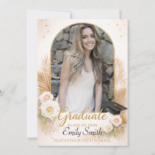 Elegant Arch Photo Graduation Announcement