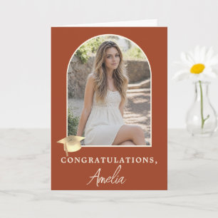 Elegant Arch Photo Graduation Congratulations  Card