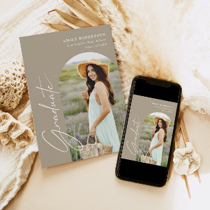 Elegant Arch Photo Graduation  Invitation