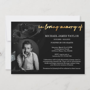 Elegant Arch Photo In Loving Memory Funeral Invitation