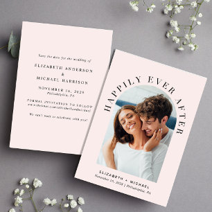 Elegant Arch Photo Pink Wedding Save The Date