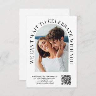 Elegant Arch Photo QR Code Wedding RSVP Card