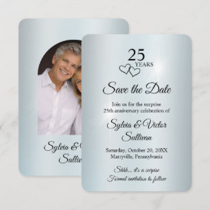 Elegant Arch Photo Surprise 25th Anniversary Party Save The Date