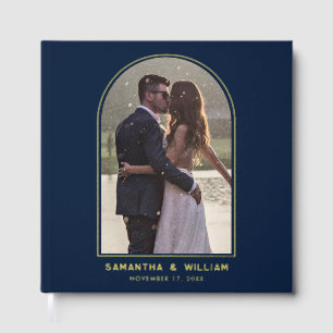 Elegant Arch Photo Typography Wedding Guest Book