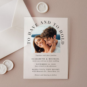 Elegant Arch Photo Wedding Frosted Acrylic Invitations