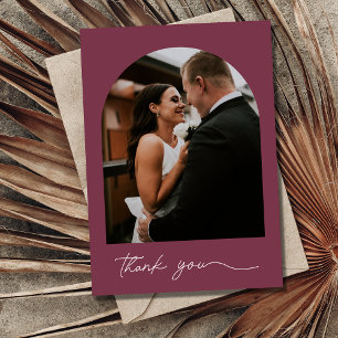 Elegant Arch Photo Wedding Thank You Card