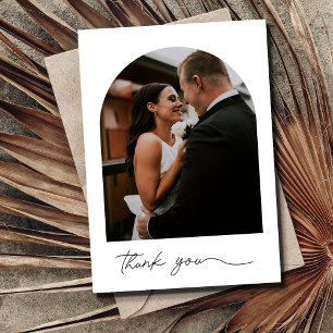 Elegant Arch Photo Wedding Thank You Card