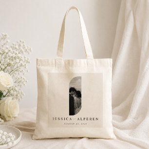 Elegant Arch Photo Wedding Tote Bag