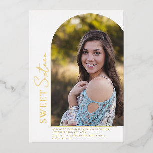 Elegant Arch Shape Sweet 16 Rose Gold Photo Foil
