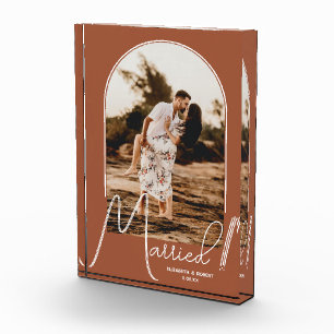 Elegant Arch Terracotta Wedding Photo Block
