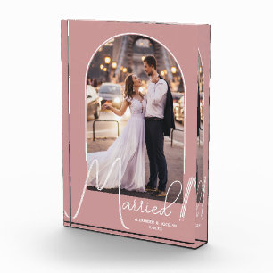 Elegant Arch Wedding Photo Dusty Rose Photo Block