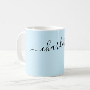Elegant Arctic Blue Colour Modern Name Personalize Coffee Mug