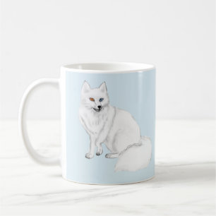Elegant Arctic Fox with Snowflake Design Mug