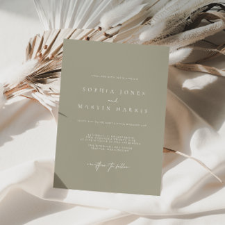 Elégant argent et blanc Faire-part de mariage mode