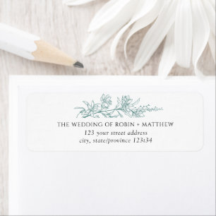 Elégant Argent Sage main tiré adresse florale