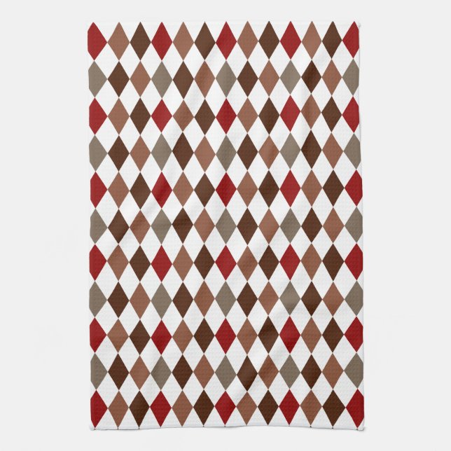 Elegant Argyle Diamond Pattern Kitchen Towel (Vertical)