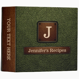 Elegant Army green Leather Look Binder
