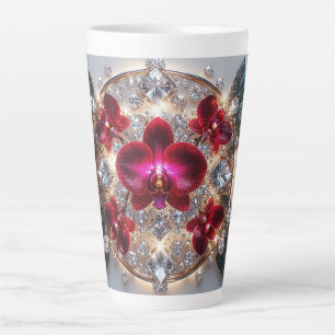 Elegant Arrangement of Red Orchids Latte Mug