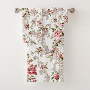 Élégant Arrière - plan Floral-Blanc Rococo
