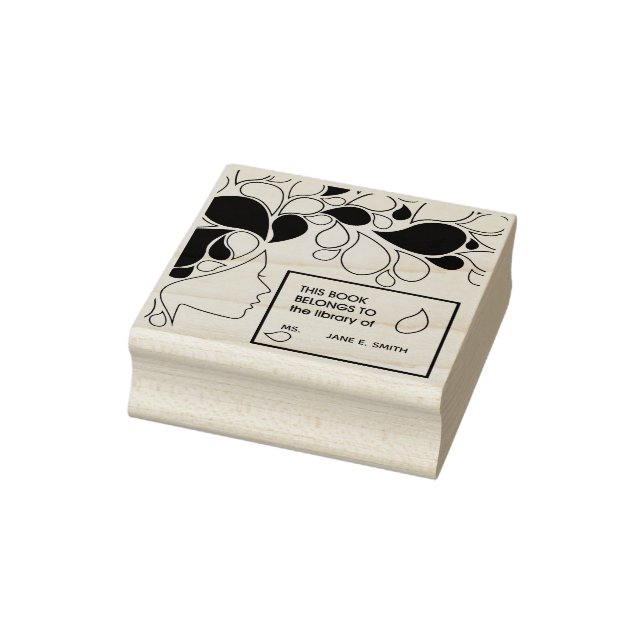 Elegant Art Book Belongs to Personalized Bookplate Rubber Stamp (Stamp)