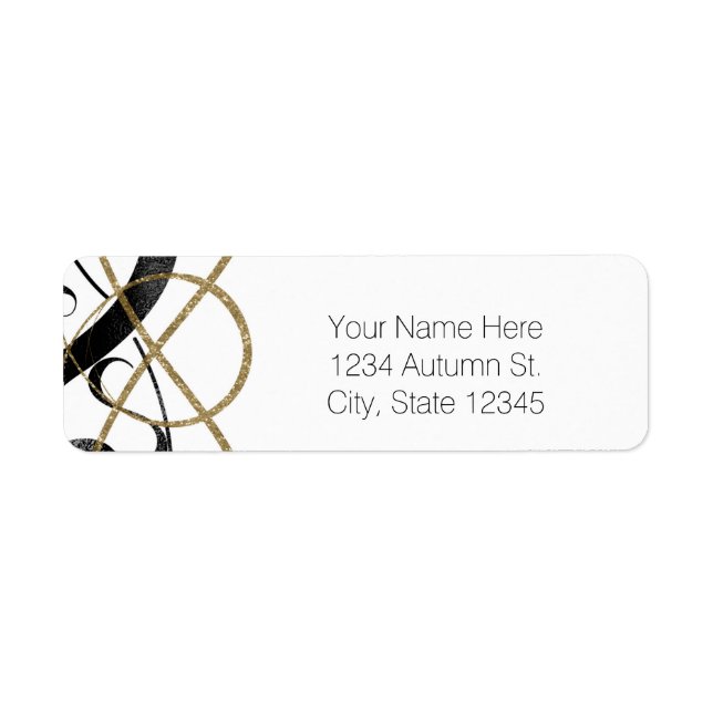 Elegant Art Chic Black & Gold Glamor Invitation (Devant)