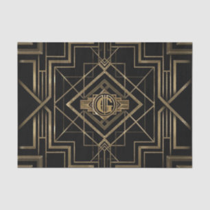 Elegant Art Deco 1920's Black & Gold Tissue Paper