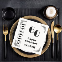 Elegant Art Deco Black & White 60th Birthday Party