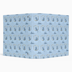 Elegant Art Deco Cats - Blue Binder