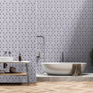 Elegant Art Deco Cats - Lavender Wallpaper