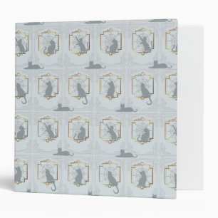 Elegant Art Deco Cats - Light Gray Binder