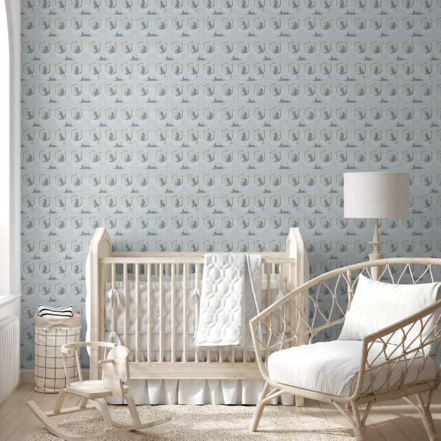Elegant Art Deco Cats - Light Gray Wallpaper (Kids)
