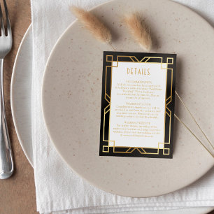 Elegant Art Deco Classic Gold Black Enclosure Card
