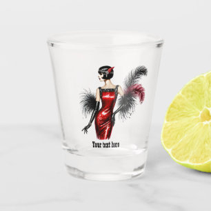 Elegant Art Deco couple customizable  Shot Glass
