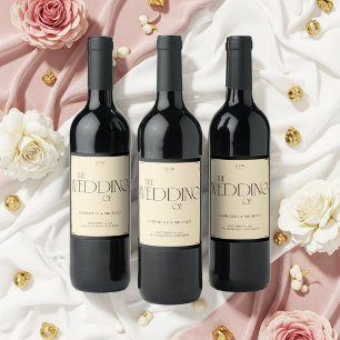 Elegant Art Deco Cream Black Old Money Style Wine Label