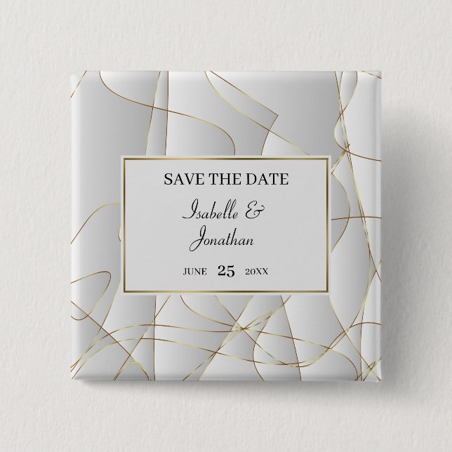 Elegant Art Deco Design 2 Inch Square Button (Front)