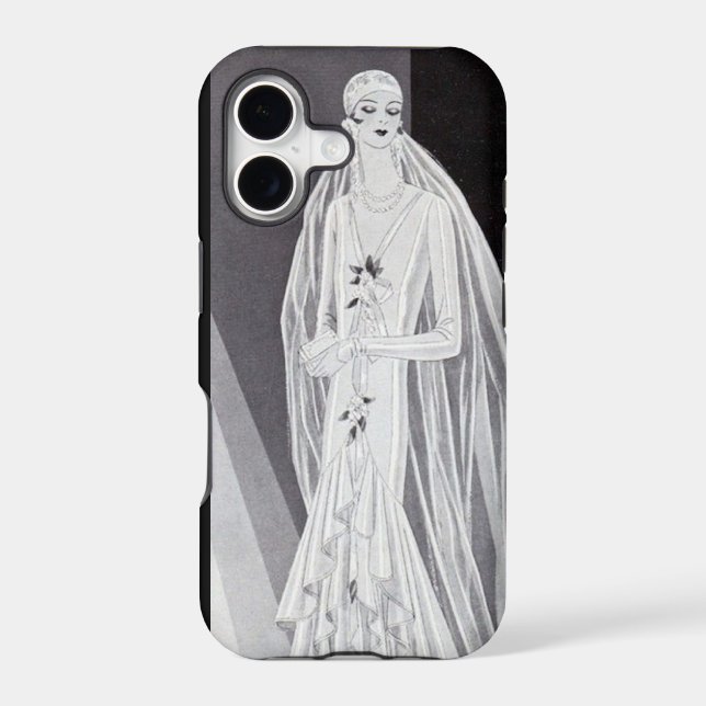 Elegant Art Deco Flapper Bride Illustration  (Back)